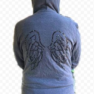 Victoria secret grey zip up jacket Medium